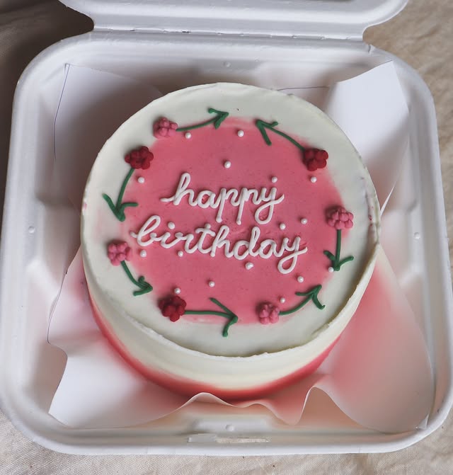 Sunset ombre birthday bento cake